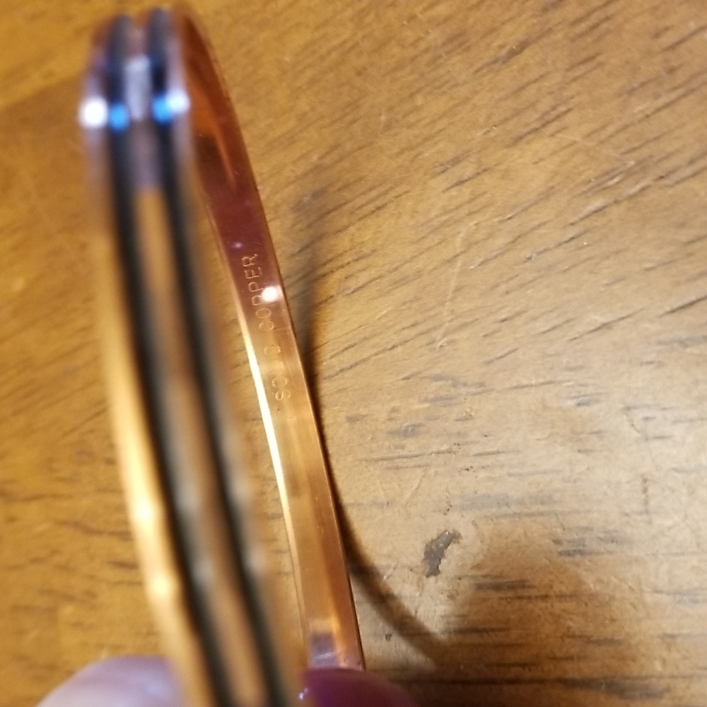 Solid Copper And Black Bangle Bracelet - image 5